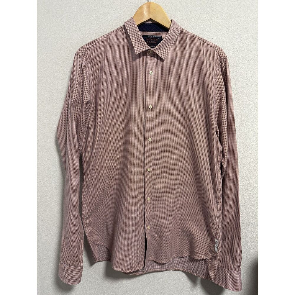 Scotch & Soda Men's Dress Button Shirt Slim Long Sleeve 100% Cotton Large